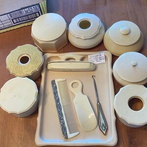 Vintage celluloid vanity set 1920s